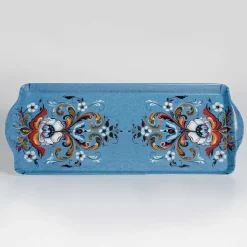 Gift Chalet Almond Cake Tray With Blue Rosemaling Design By Lise Lorentzen Best Sale