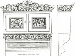Cheap Vesterheim Amrud Acanthus Carving Pattern #75- Wall Cabinet With Plate Shelf