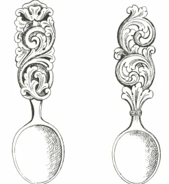 Cheap Vesterheim Amrud Acanthus Carving Pattern #82- Skjeer (Spoons)