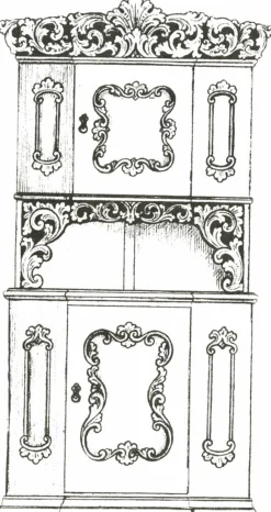 Fashion Vesterheim Amrud Acanthus Carving Pattern #7 Hjorneskap (Corner Hutch)