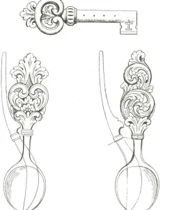 Vesterheim Amrud Acanthus Carving Pattern #90- Storre Skjeer Og Nokk (Key, 2 Spoons) Online