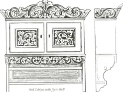 Vesterheim Amrud Acanthus Carving Pattern #75- Wall Cabinet With Plate Shelf Discount