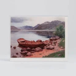 Johnson Printing Boat On Shore By Herbj Rn Gausta - Vesterheim Collection Card Store