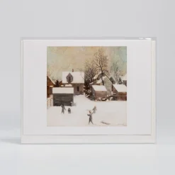 Best Prism Path City Snow With Children By Olaf Aalbu - Vesterheim Collection Card