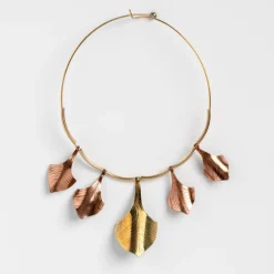 Discount Jan Peterson Copper And Brass Viking Ship Necklace Earring Set By Jana Peterson