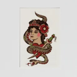 Sale Tattly Custom Vesterheim Temporary Tattoo - Girl Snake