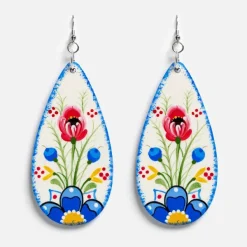 Denise Richard-Franco Earrings With Rosemaling Design By Denise Flash Sale