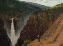 Clearance Prism Path Giclee Print From Vesterheim's Collections - Landscape With Rjukan Waterfall By Herbjorn Gausta