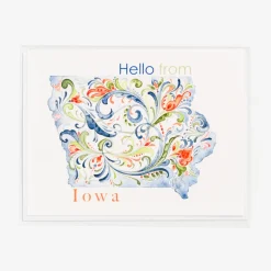 Flash Sale Sharon Christensen Iowa Card With Rosemaling By