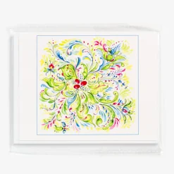 Best Sharon Christensen Red Berry Notecards Set With Rosmaling By