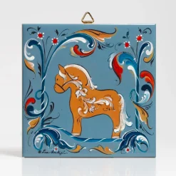Clearance Gift Chalet Rosemaling Fjord Horse Trivet Designed By Lise Lorentzen