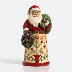 Enesco Santa Holding Wreath And Bag Figure By Jim Shore Best Sale